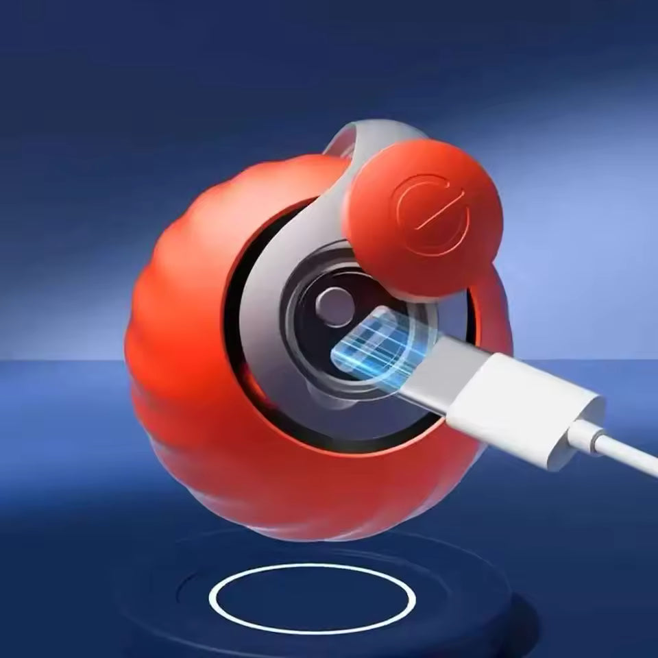 Interaktiv Rullande Aktiveringsboll för Katt & Hund – med Fjädrar, Svans & USB-laddning