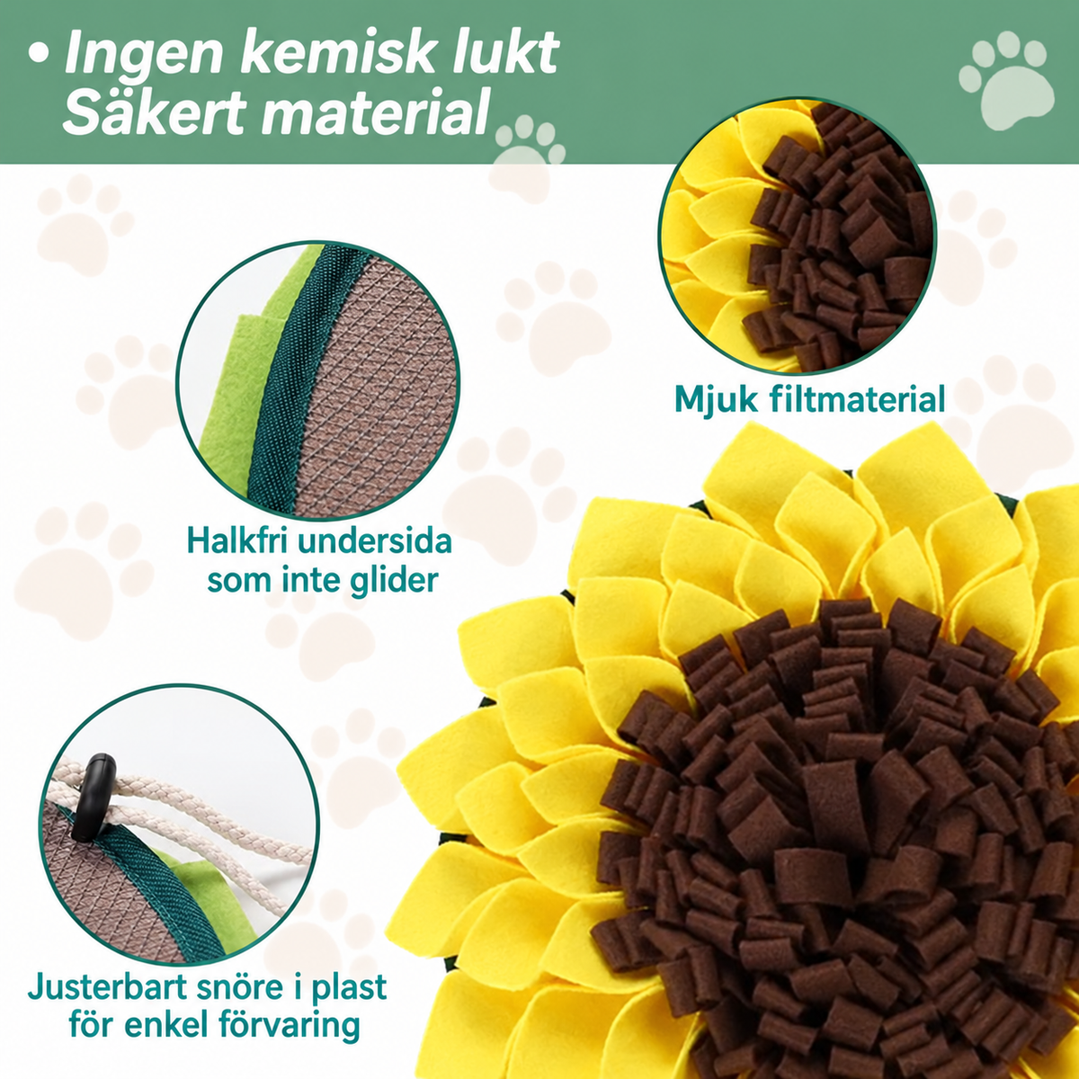 Aktiveringsmatta "Solros" – Minska stress & stimulera din hund